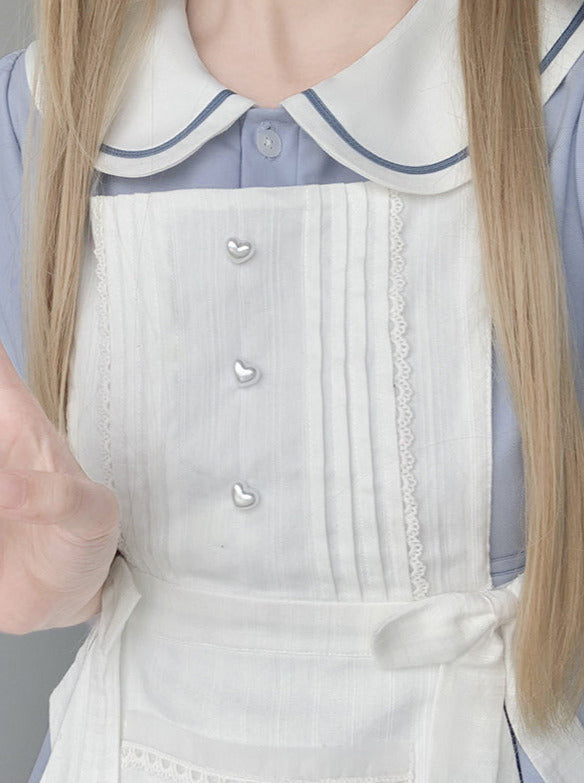 カラー ホワイト ブラック ロリータ ソリッド エプロン