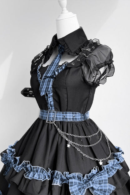 スターライトフリルドレスチェックナイトセット