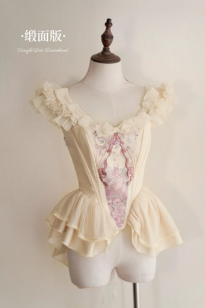 Tonight Lost Dreamland Cream Yellow asymmetric bodice