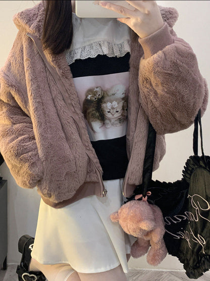 Race Square Sneaker mit farbigem Katzen-Print