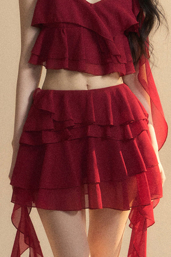 スカート+ショートキャミソール アニメ シフォン