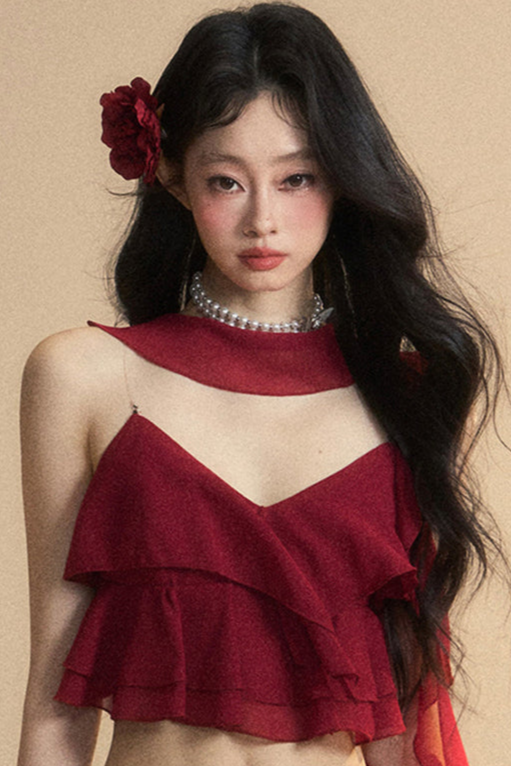 スカート+ショートキャミソール アニメ シフォン