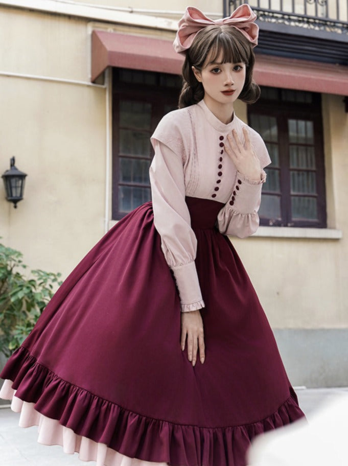 Rose Piece Lolita Faux Kula Kleid Zwei