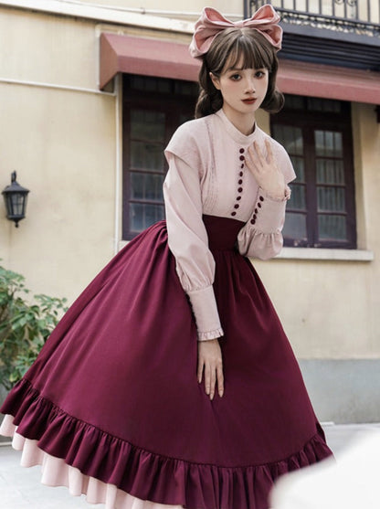 Rose Piece Lolita Faux Kula Kleid Zwei