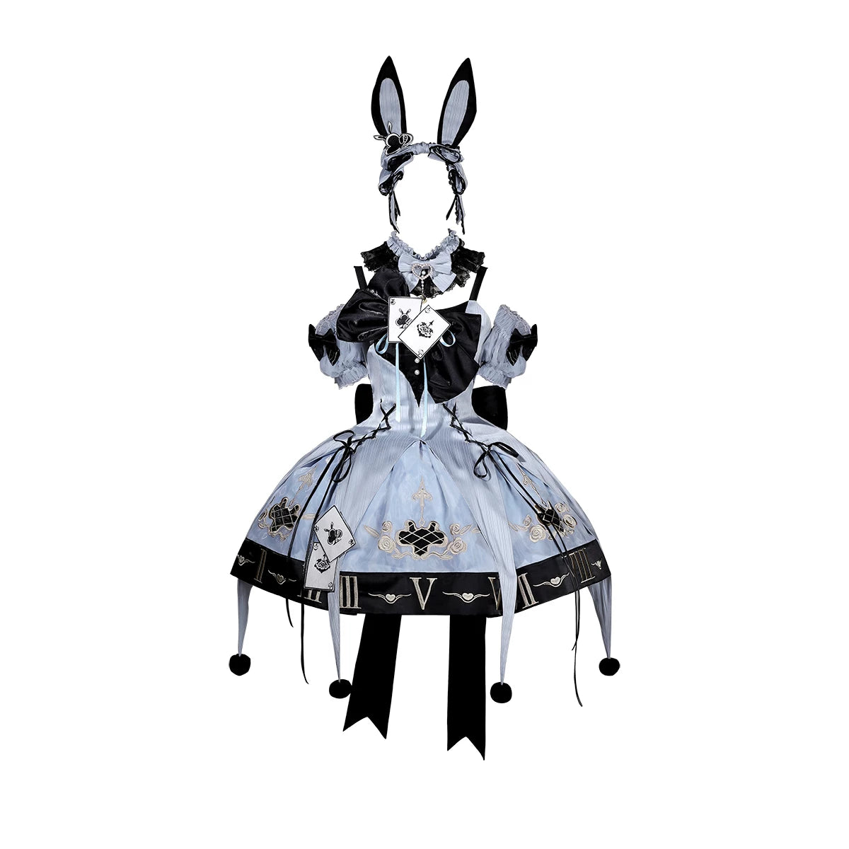 Gothic Lolita Clock Rabbit Card Game Dress Set