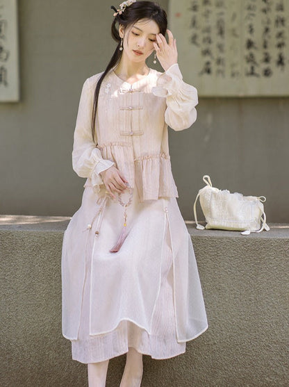 Girly Long Skirt Sweet + Top Flared Asymmetrical
