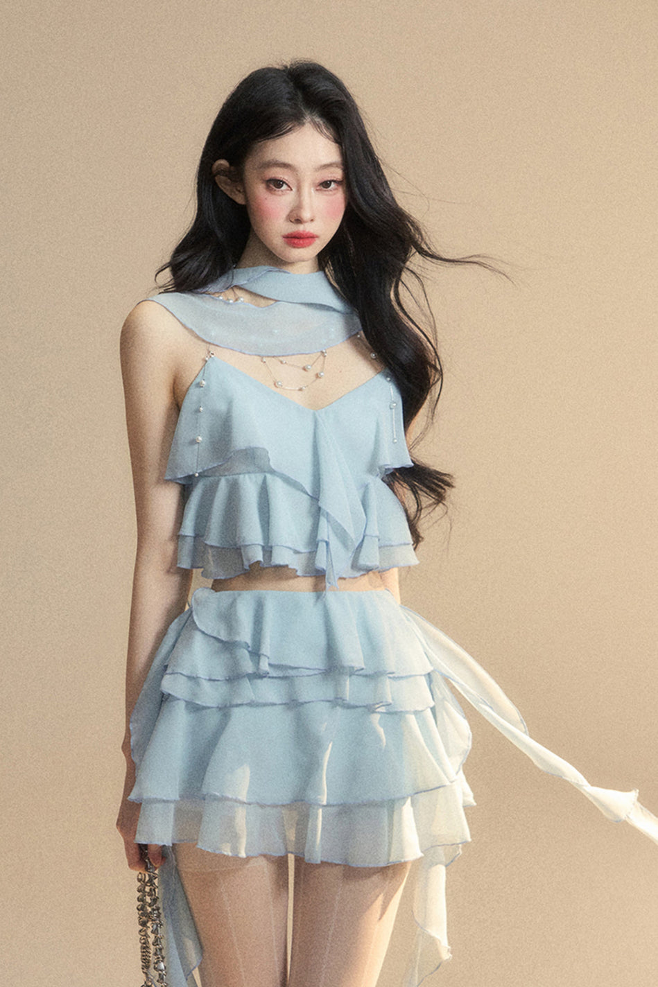 スカート+ショートキャミソール アニメ シフォン