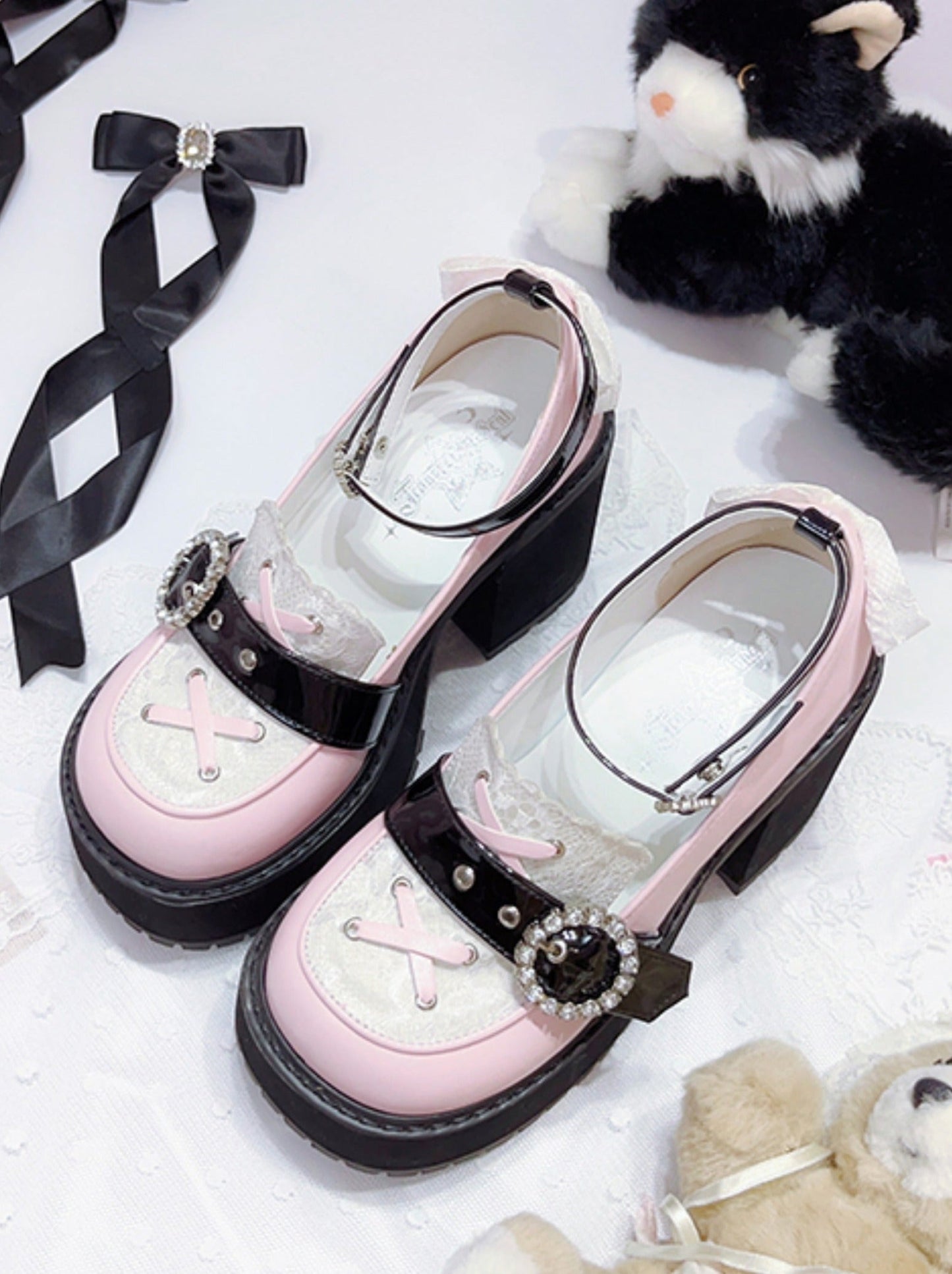 Punk Round Toe Strap Platform Shoes