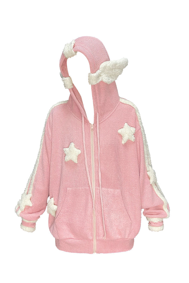 ピンクジャケットエンジェルニット