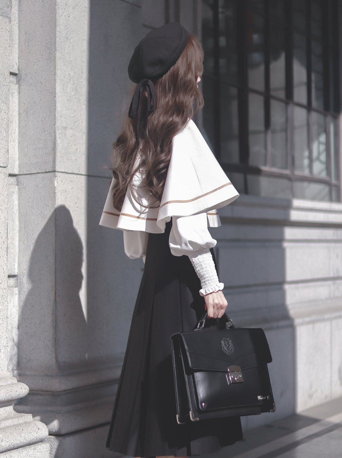 シャツ ロングスカート エレガントケープ ベスト クリスティーン