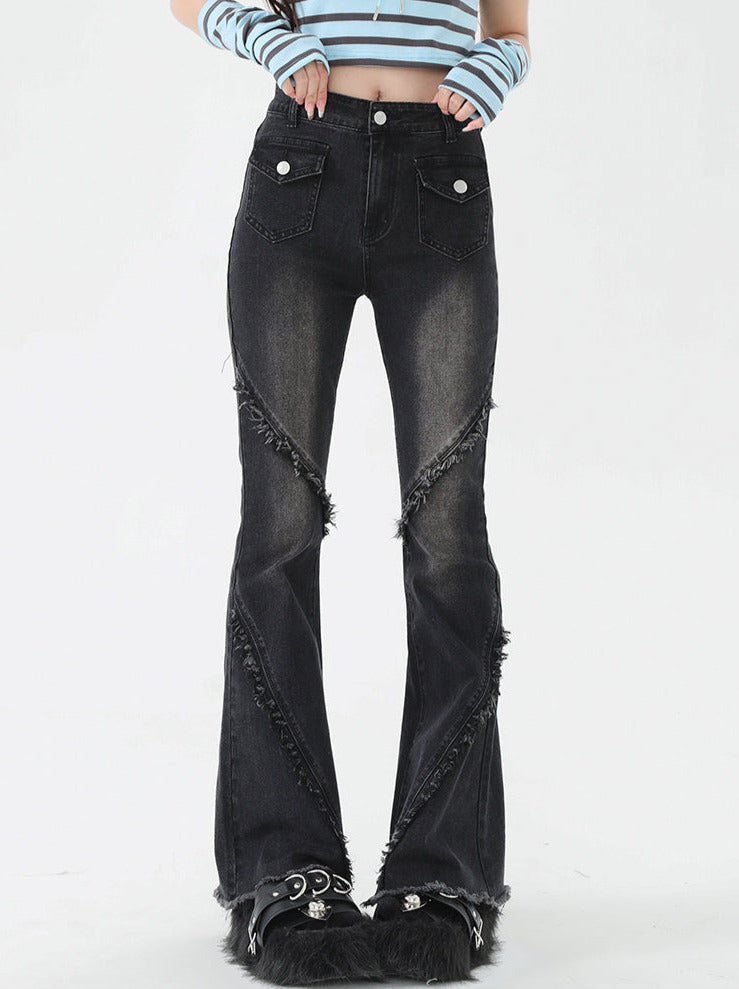 American Retro Damaged Pants Flared