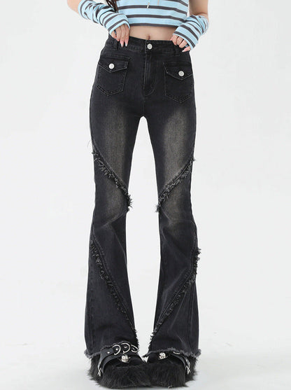 American Retro Damaged Pants Flared