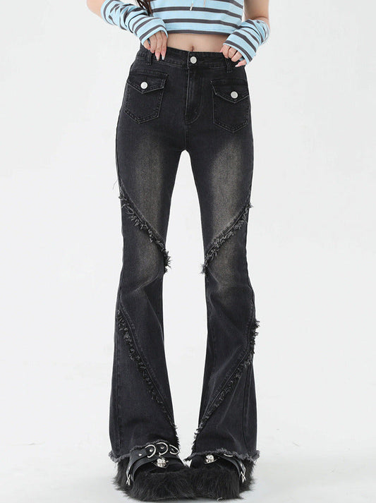 American Retro Damaged Pants Flared