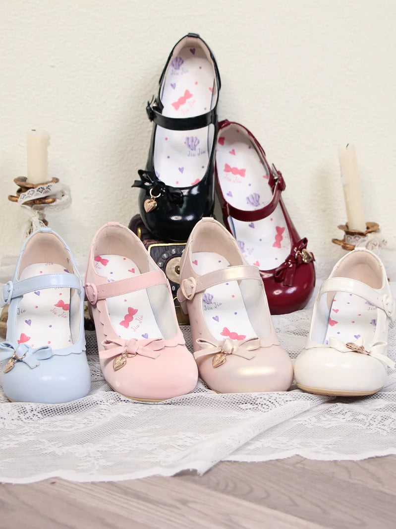 Heel Doll Single Medium Round Shoes Lolita Head