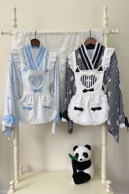 メイドロリータ日本の医療ストライプ