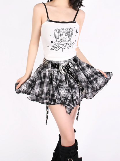 Abdeckung Strass Denim + Rock Gürtel + Kuchen Schwarz Bein Chuck Tutu Unregelmäßigen