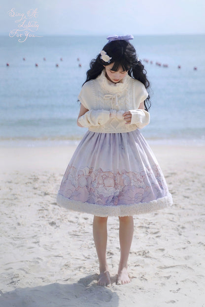 Cable Design High Neck Knit + Knit Leg Warmer + Fancy Lolly Ta Dress