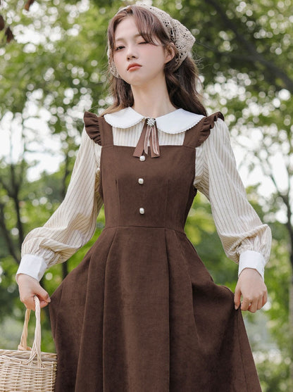 Stil College Stück Hosenträger Hemd Zwei Kleid Amerikanischen