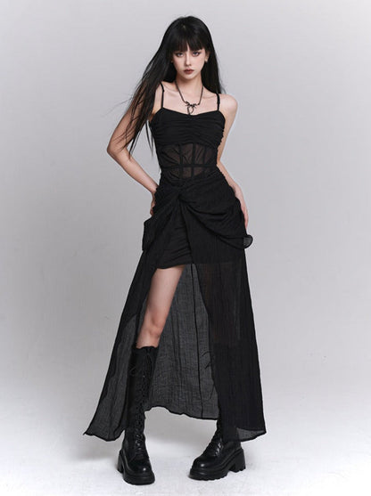 ゴーストドレスの少女の黒いパーティー