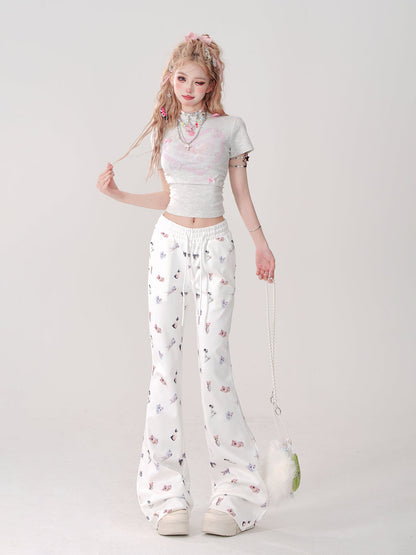 Pants Casual Cat Slim Print