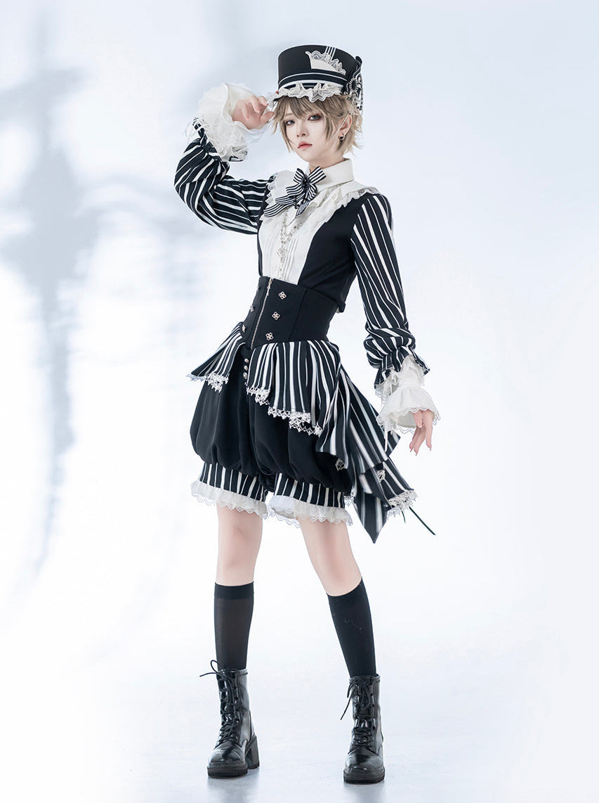 ロリータレトロシャツ + ワンダフルプリンストリックエレガントショーツ