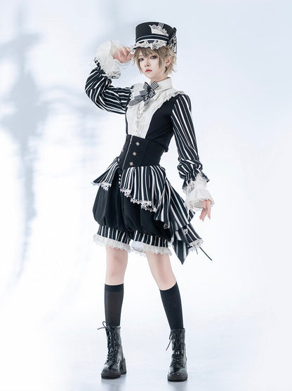 ロリータレトロシャツ + ワンダフルプリンストリックエレガントショーツ