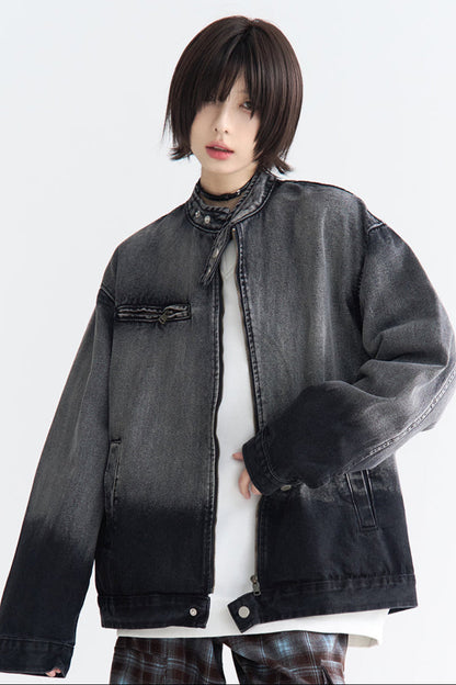 オンブレジャケット リラックスジーンズ