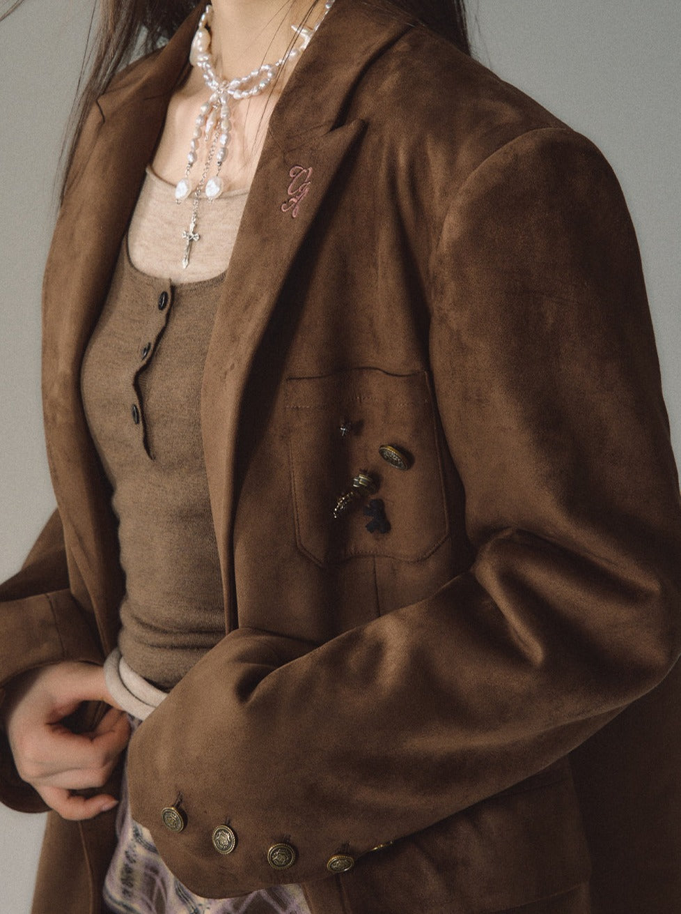 Velvet Suit Plus Imitation Suede Jacket