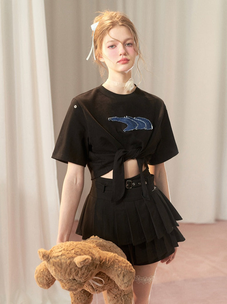 Patch American Denim Top Strap