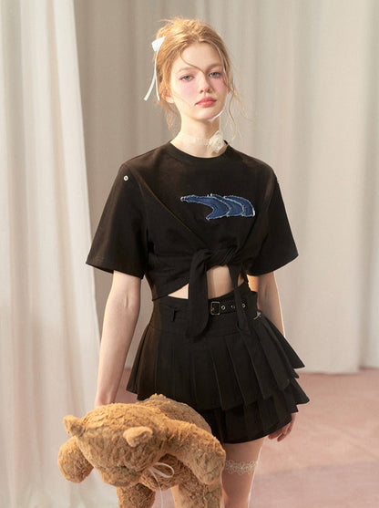 Patch American Denim Top Strap