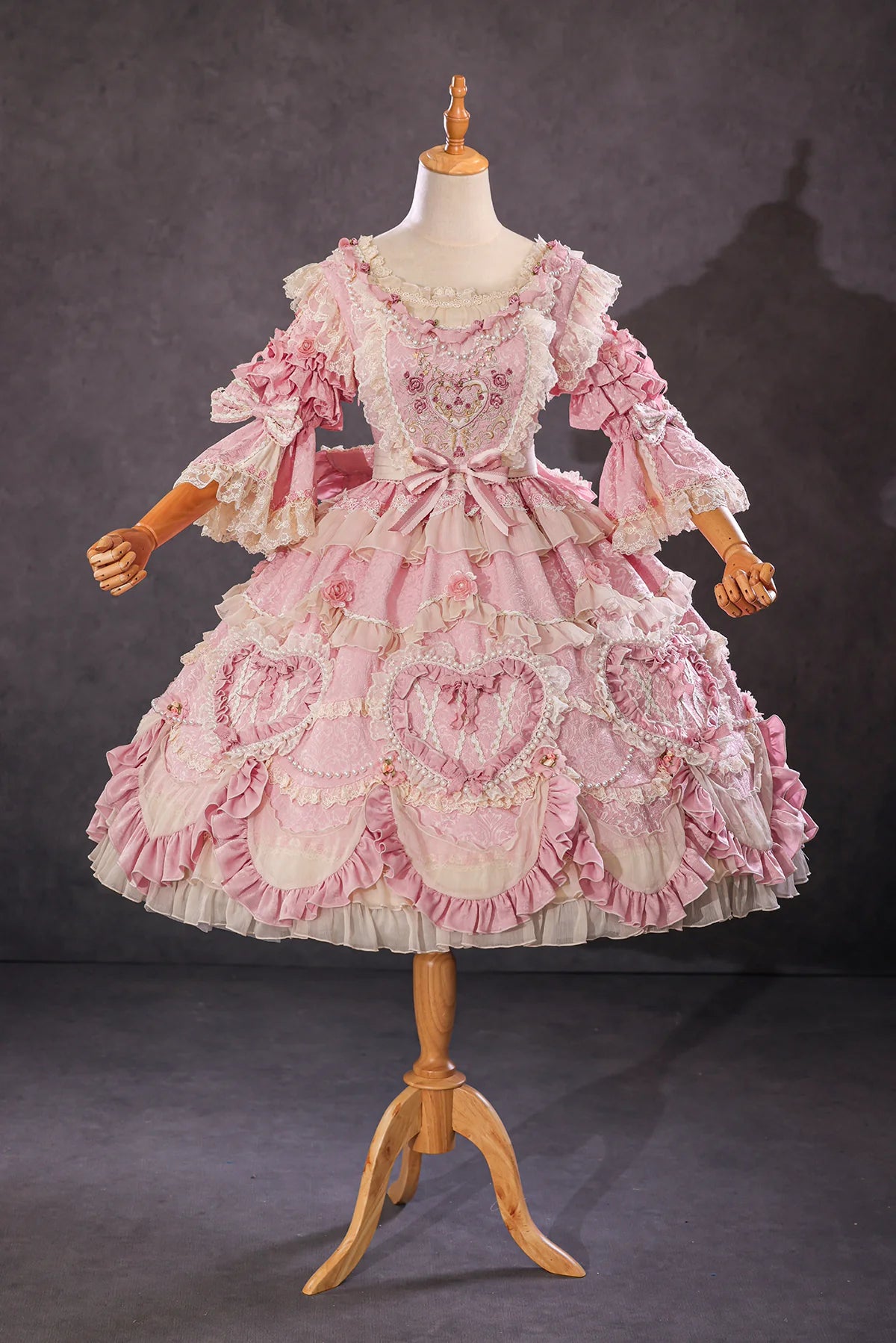 Antique Cake Romantic Whispers OP dress on mannequin by BR Thorn Rose