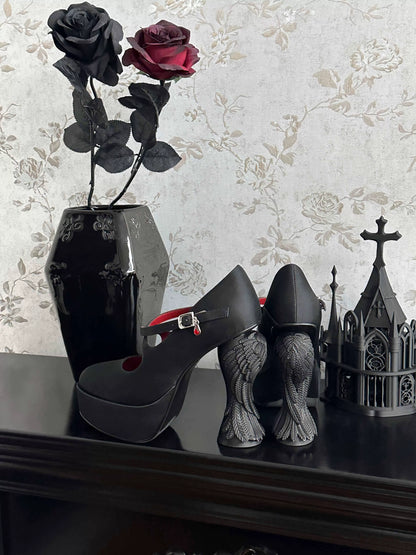 Gothic Dark Angel Wings Alien Heel High Heels | GURURU