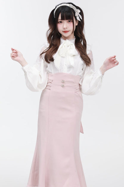 レースリボンブラウスショルダー