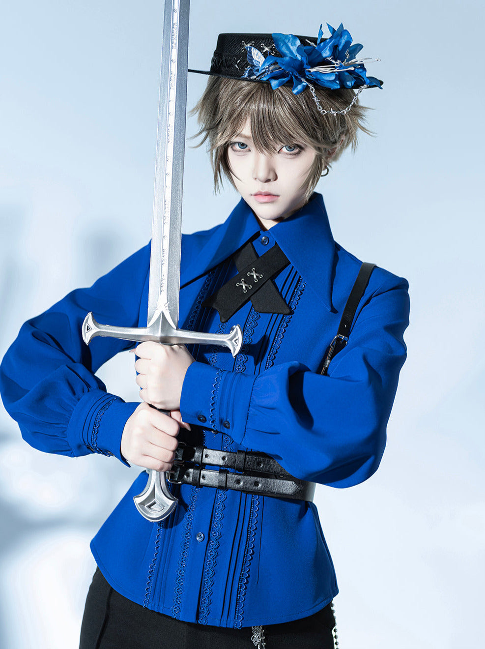 Pointed Brittish Shirt Collar Retro Dark Elegant