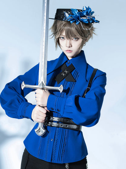 Pointed Brittish Shirt Collar Retro Dark Elegant