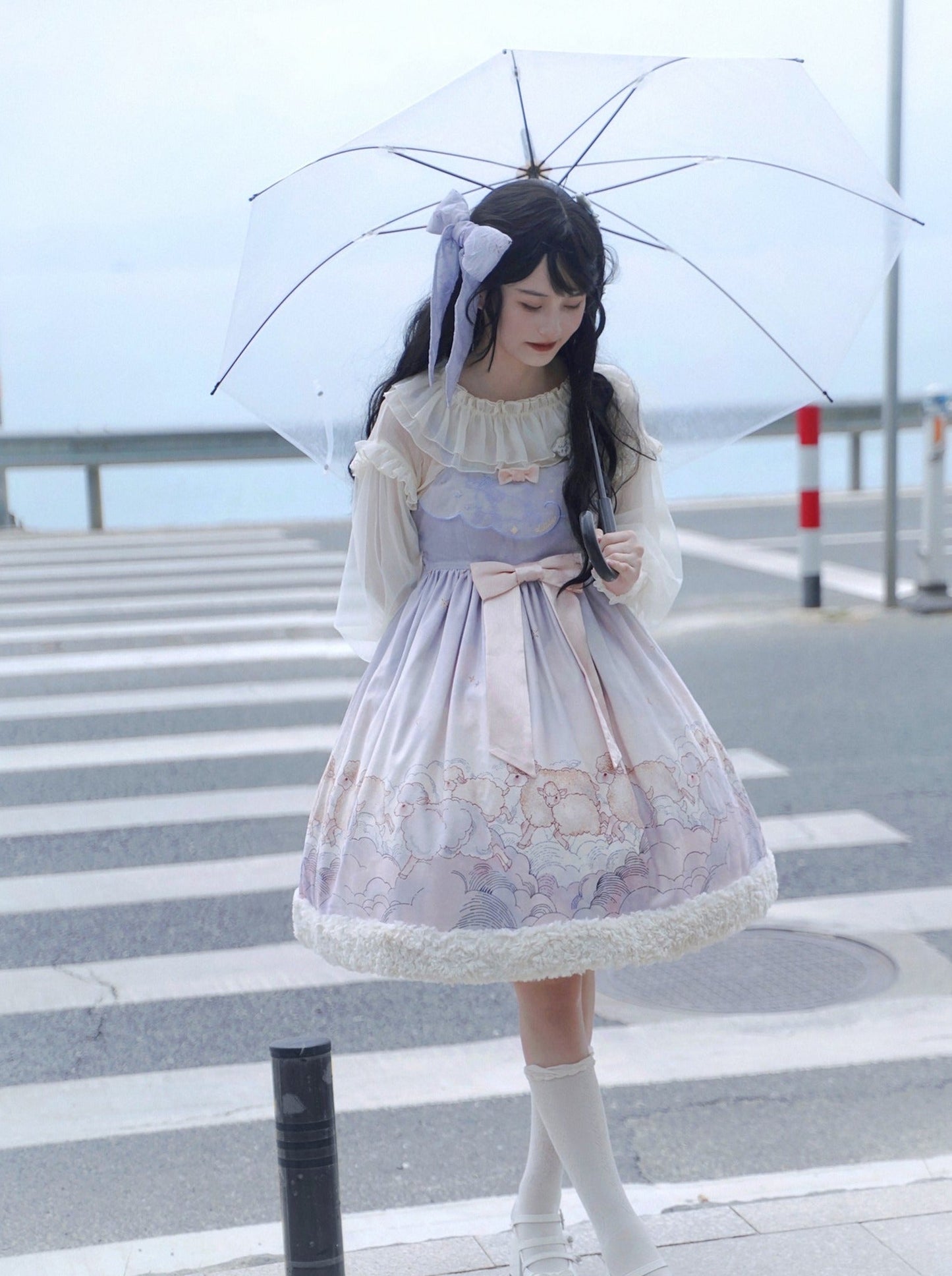 Cable Design High Neck Knit + Knit Leg Warmer + Fancy Lolly Ta Dress