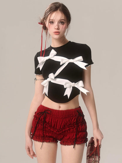 ラッフルチェリーショーツ レッド