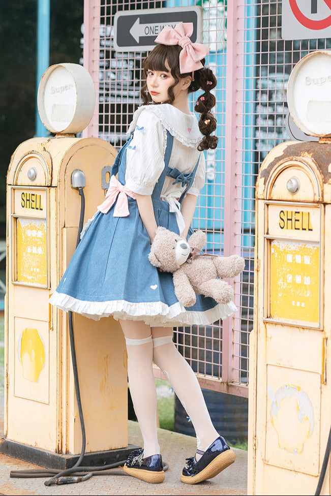 + デニムエプロン ロリータインナーウェア ジャンパースカート ライトドール 生