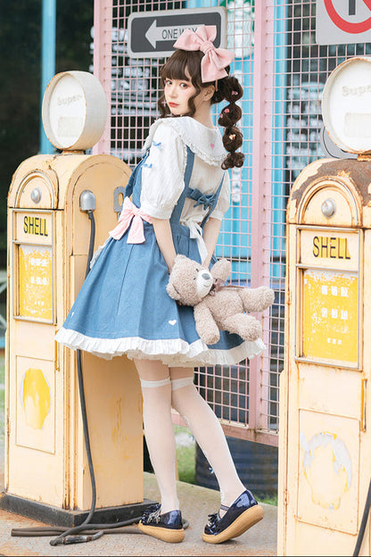 + デニムエプロン ロリータインナーウェア ジャンパースカート ライトドール 生