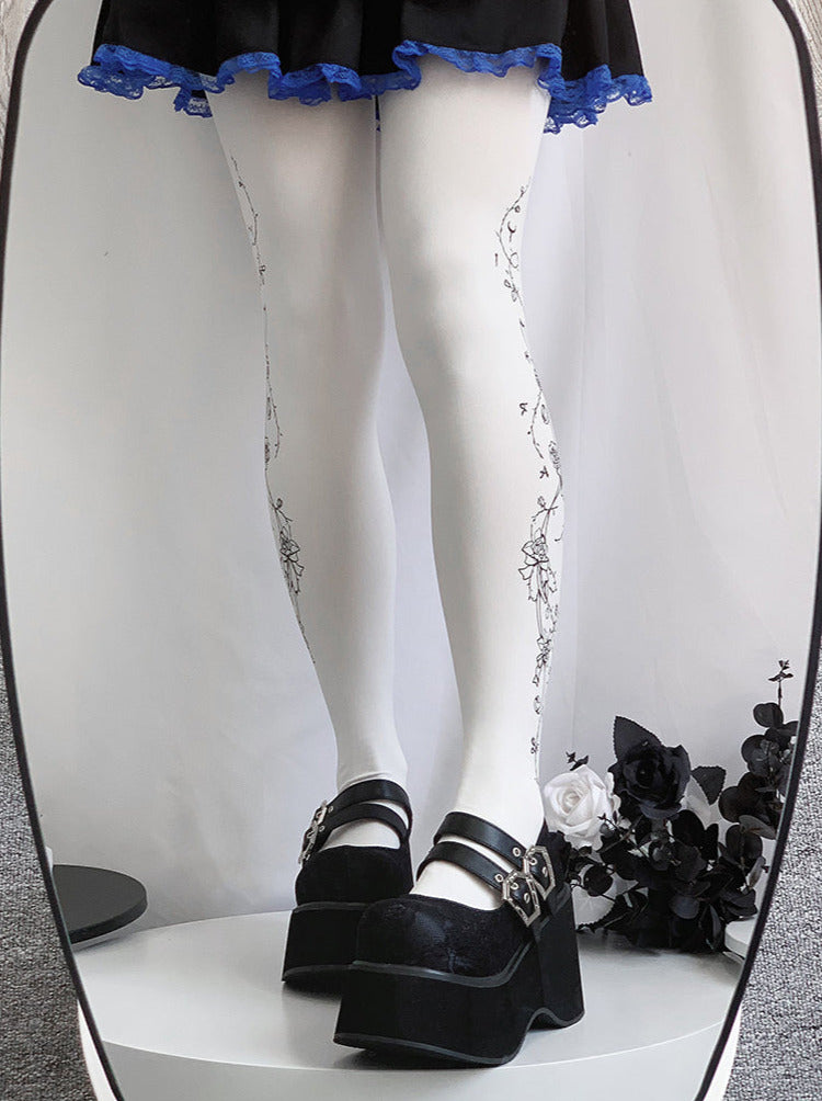 Gothic Round Retro Platform Toe Shoes Matte Punk Lace