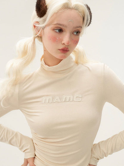 Logo High Tight Neck Dress