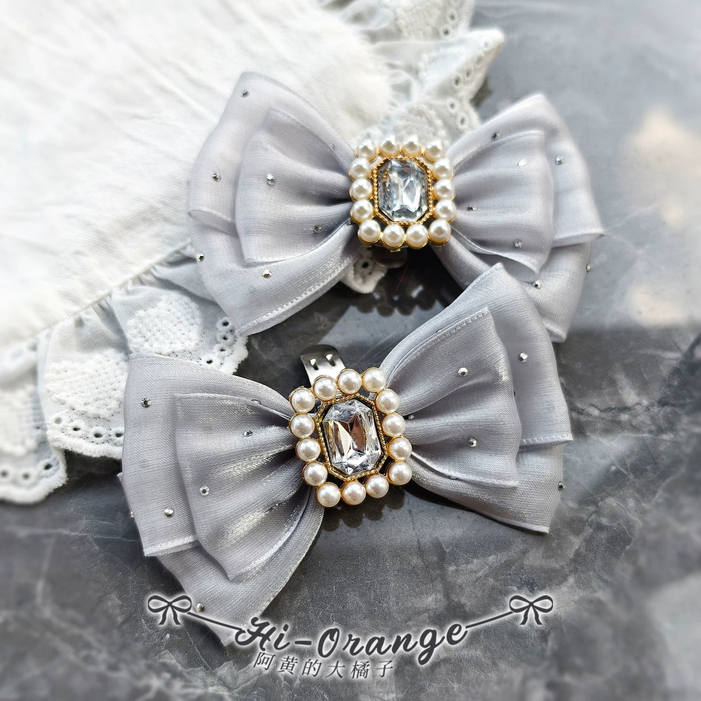 Handmade Lolita Shoe Clips - Removable Bow Shoe Flower