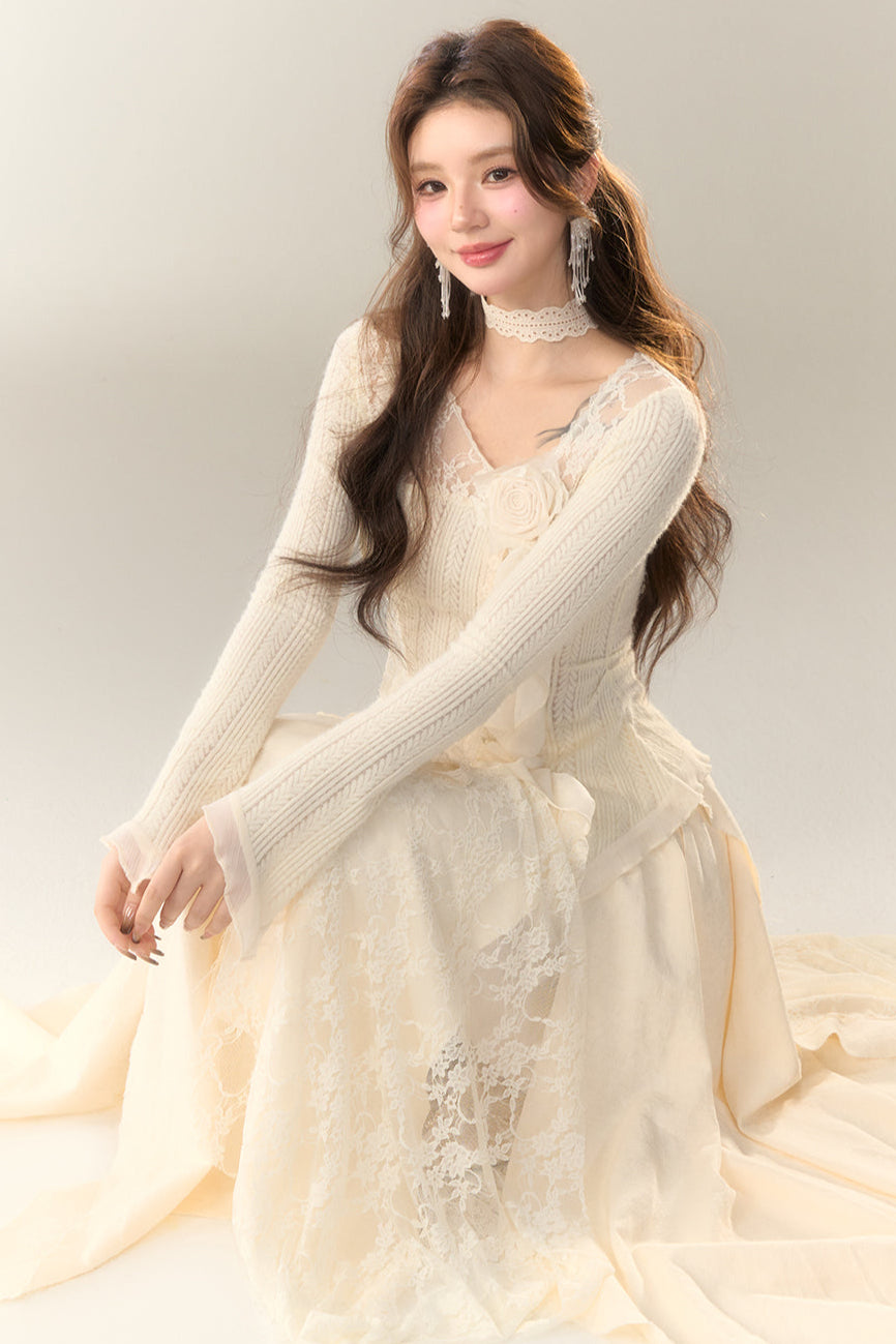 ワイルドティーホワイト+フェアリーロングイレギュラートップスカート