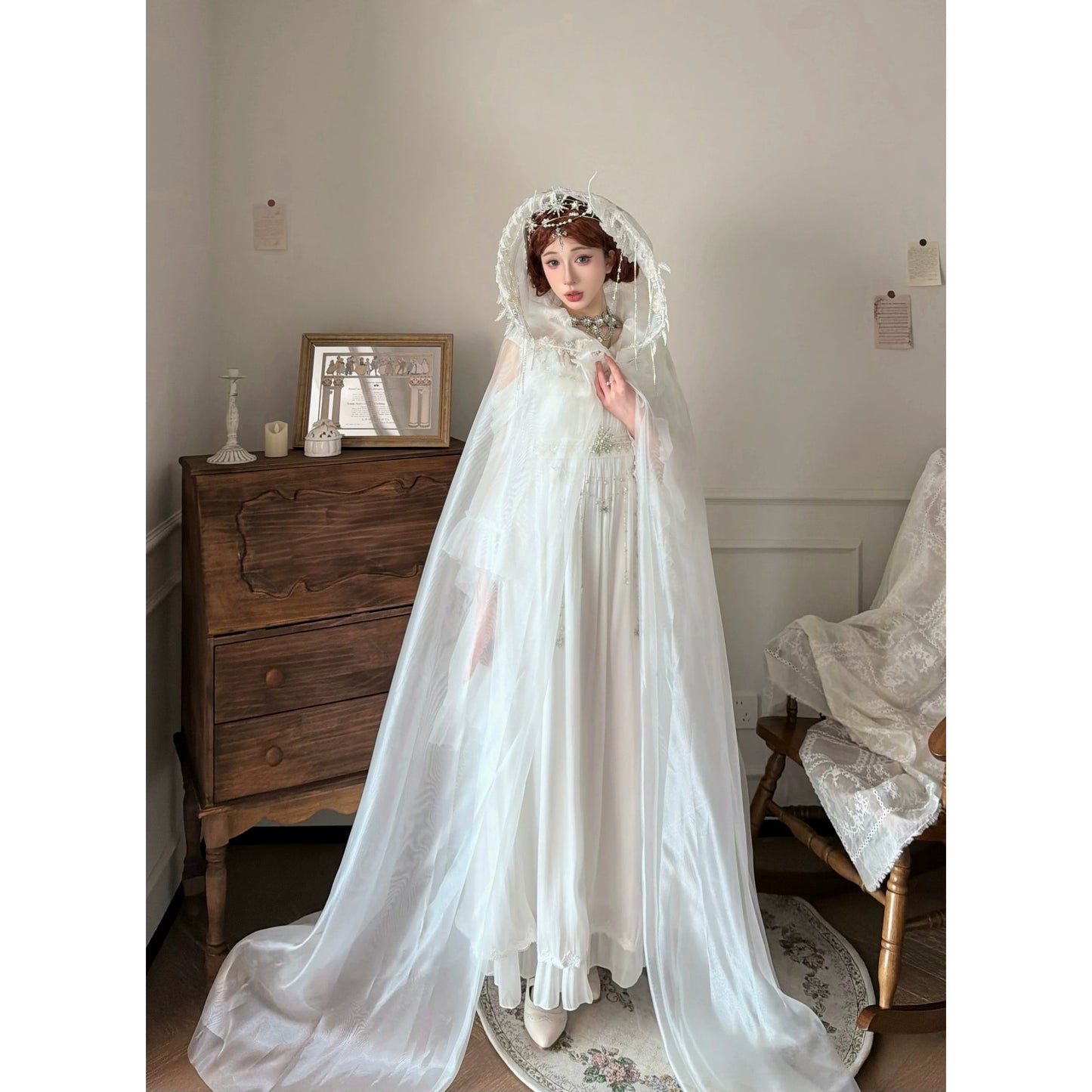 Moon & Stars Poem OP Dress – Fairy Bead Lolita | Zi You Shi Original
