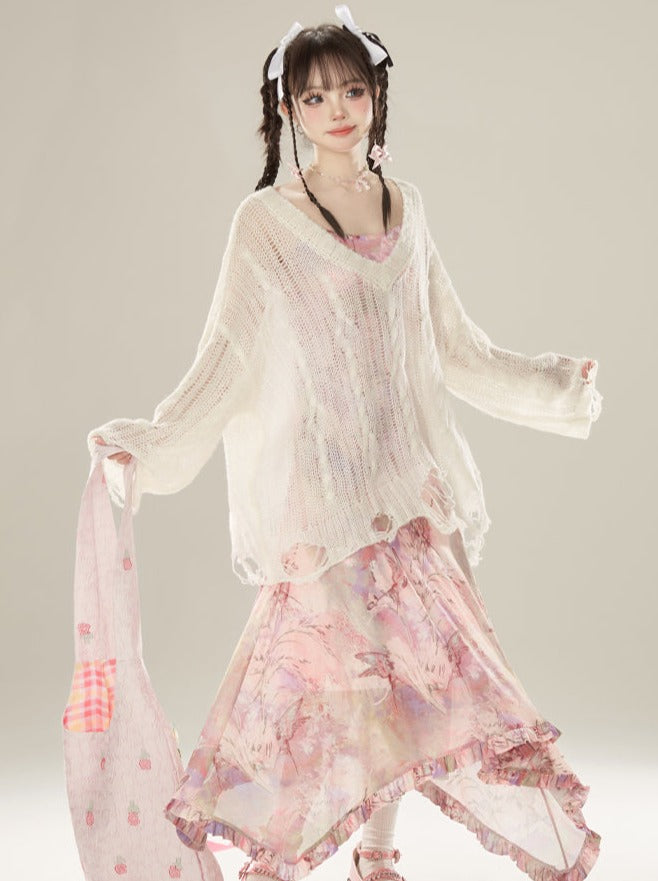 Damaged Top Loose See-through