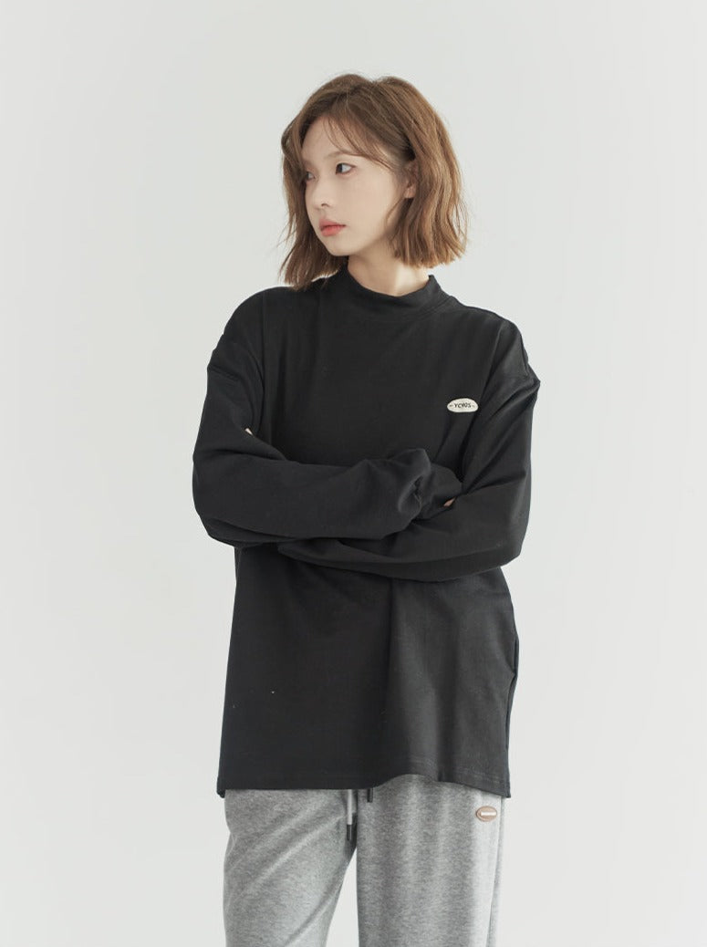 Casual Collar Loose-bottomed Top Half-high