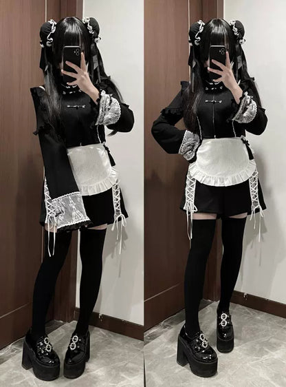 Anzug China Maid Angel Sportswear Rüschen Aqua Schürze Nachbarschaft