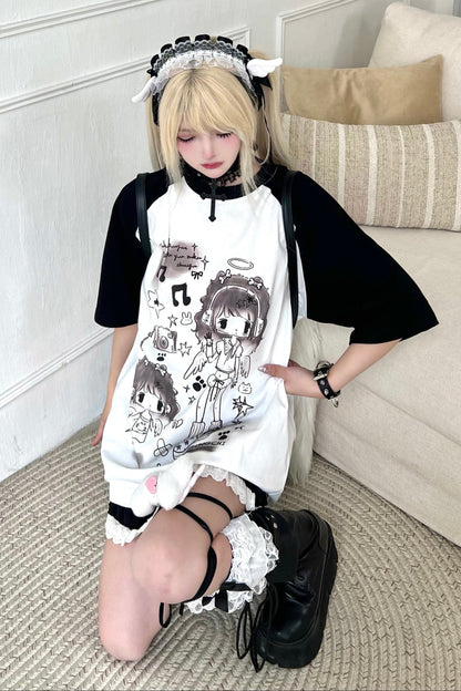 トップス エンジェル ルーズ ネイバーフッド👼バイカラーオーバー