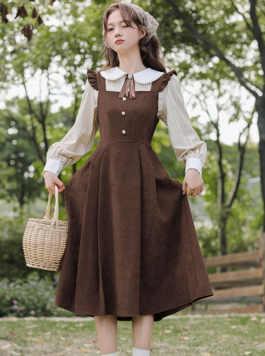 Stil College Stück Hosenträger Hemd Zwei Kleid Amerikanischen