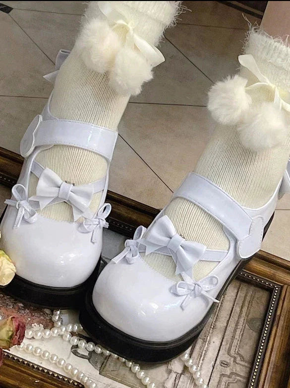 Round Lolita Shoes Ribbon Toe Platform